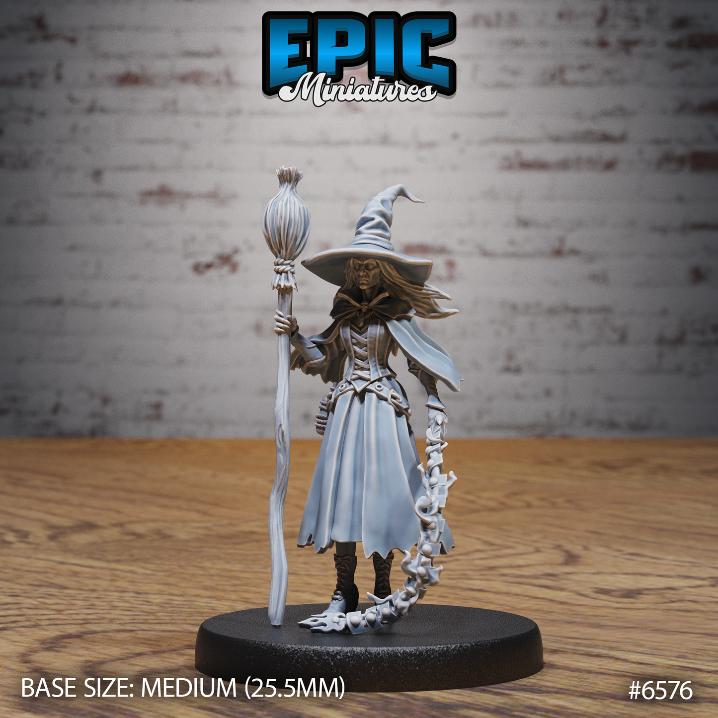 Classic Witch | Arcane Coven Spellcaster | Resin Tabletop RPG Figure | 25mm Base