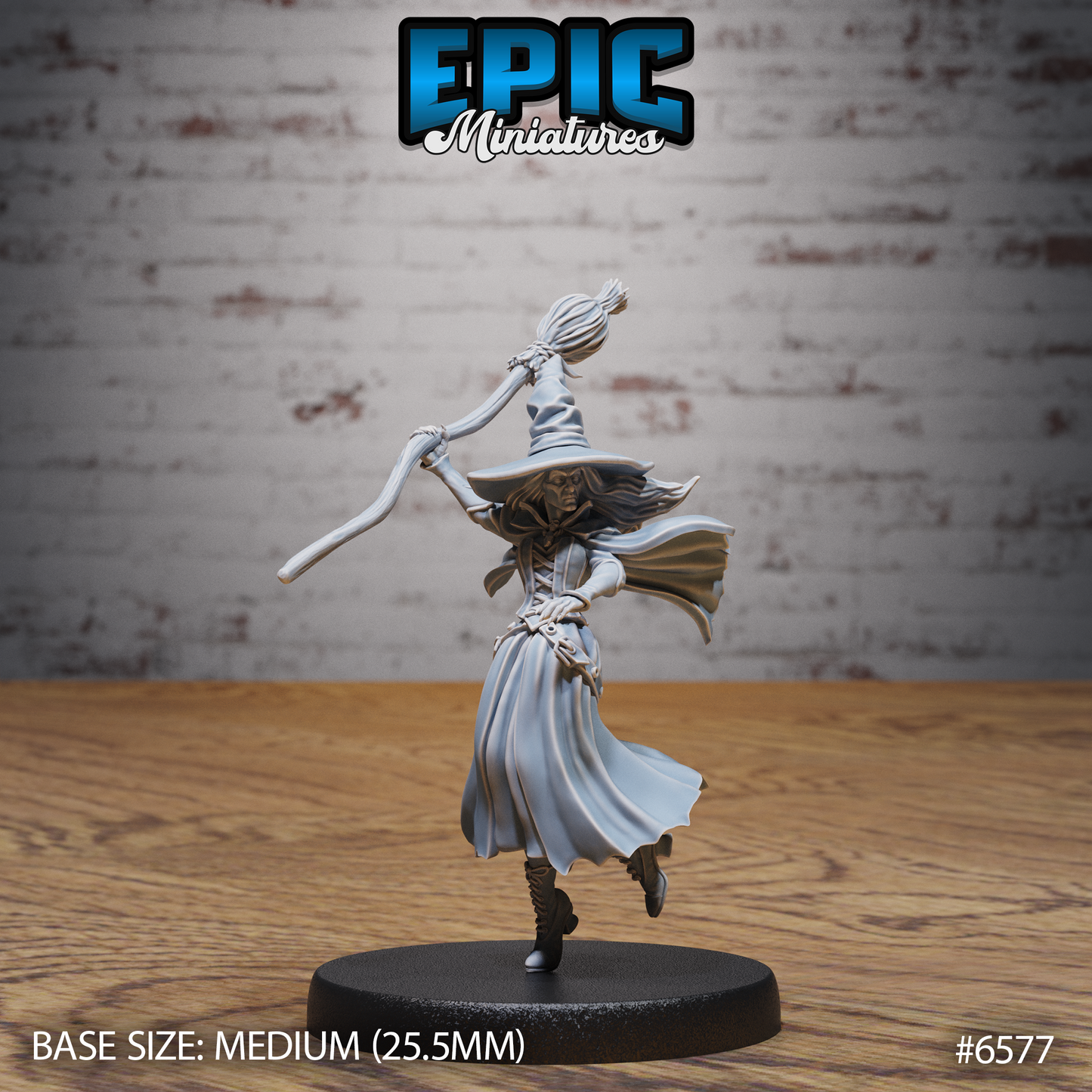 Classic Witch | Arcane Coven Spellcaster | Resin Tabletop RPG Figure | 25mm Base