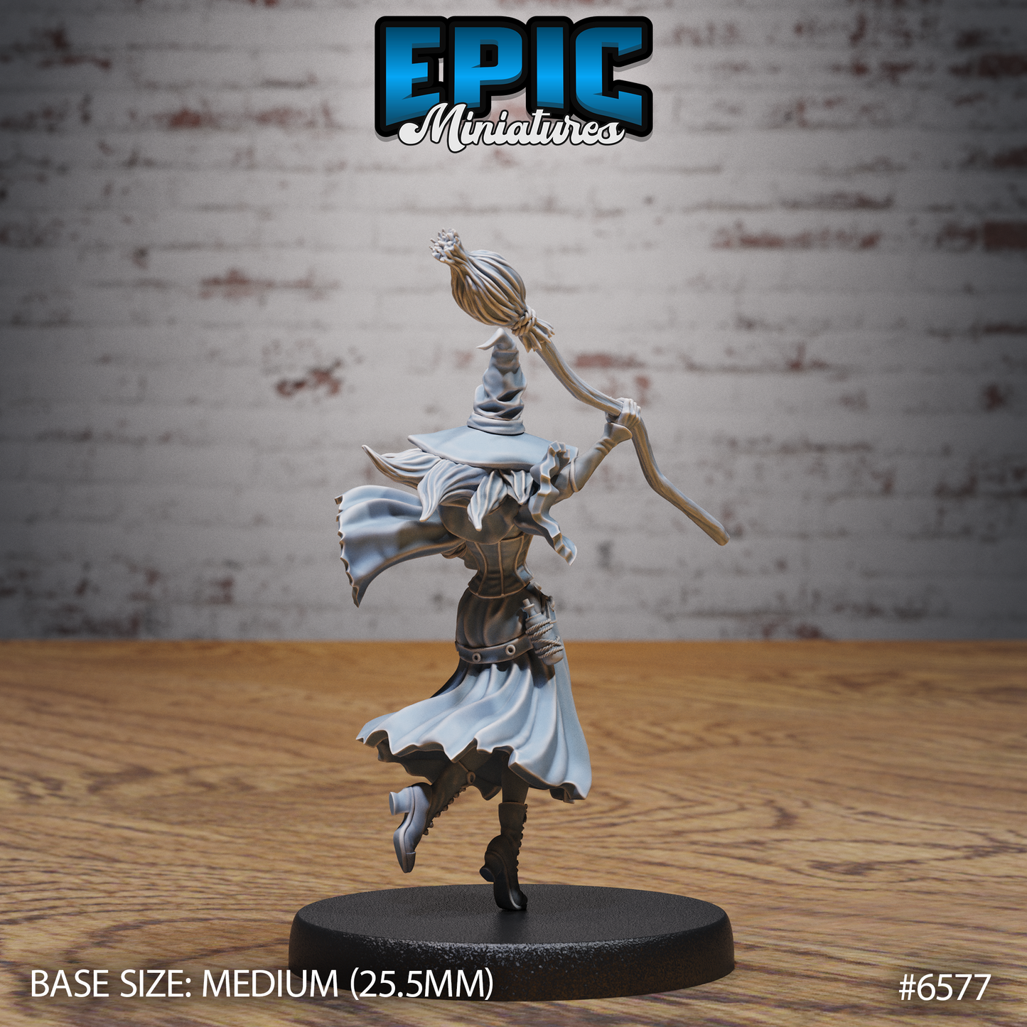 Classic Witch | Arcane Coven Spellcaster | Resin Tabletop RPG Figure | 25mm Base