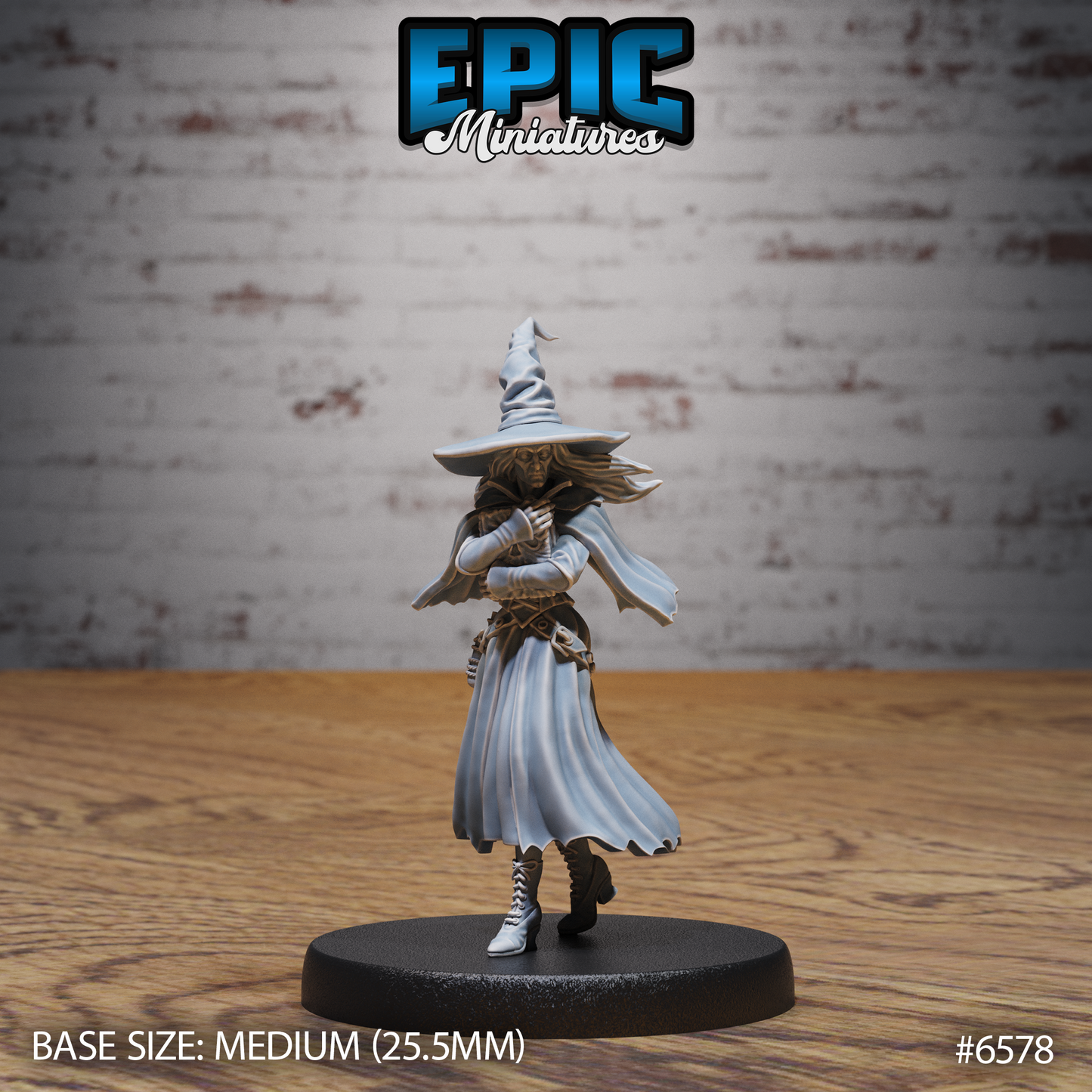 Classic Witch | Arcane Coven Spellcaster | Resin Tabletop RPG Figure | 25mm Base