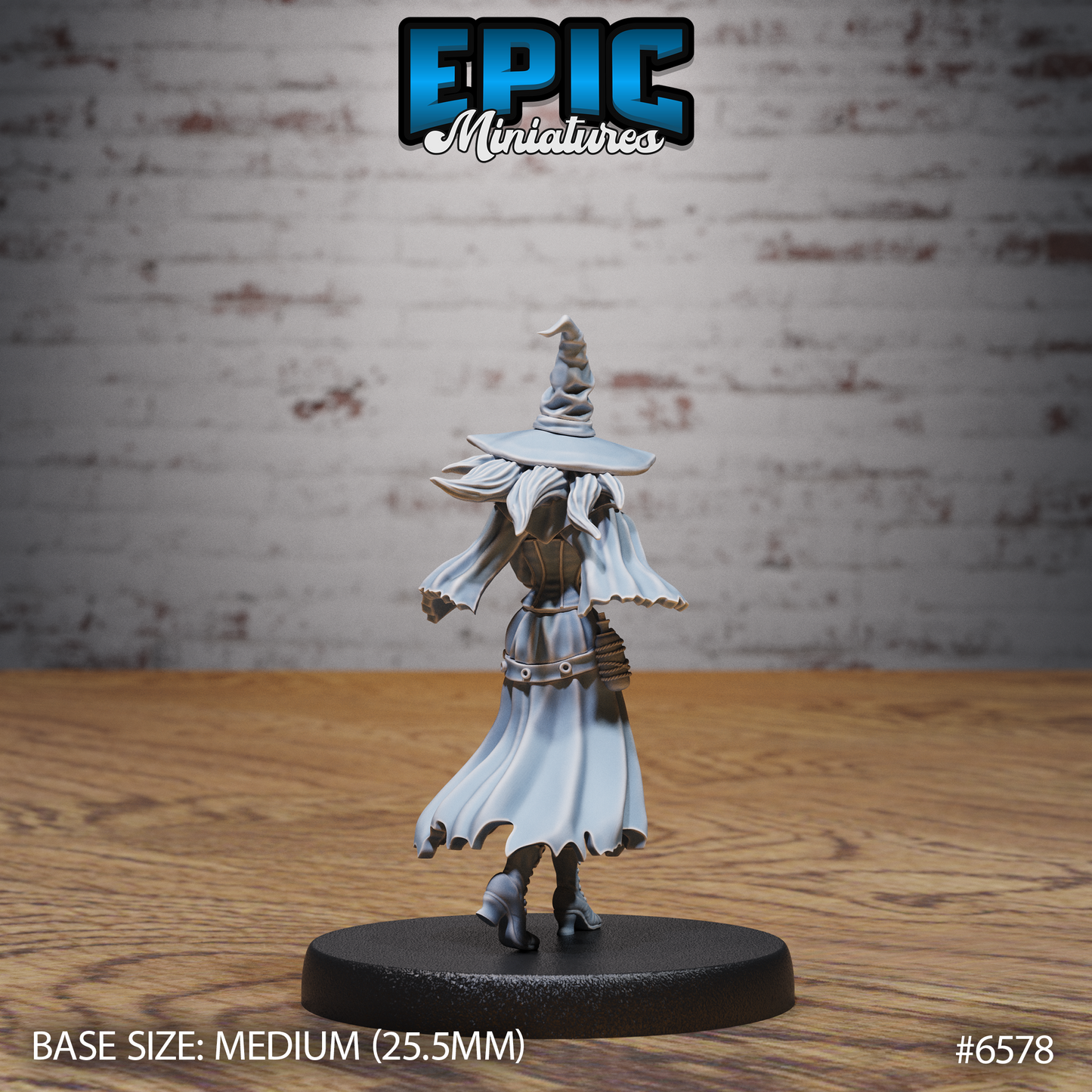 Classic Witch | Arcane Coven Spellcaster | Resin Tabletop RPG Figure | 25mm Base