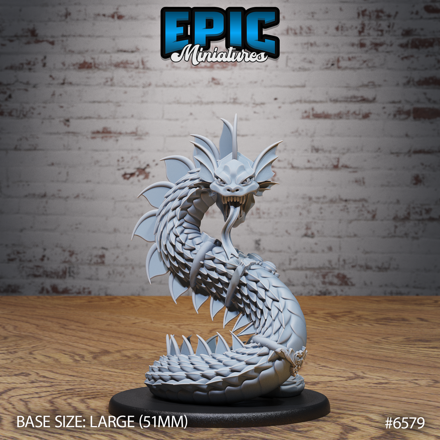 Magical Snake | Enchanted Serpentine Guardian | Resin Tabletop RPG Figure | 51mm Base