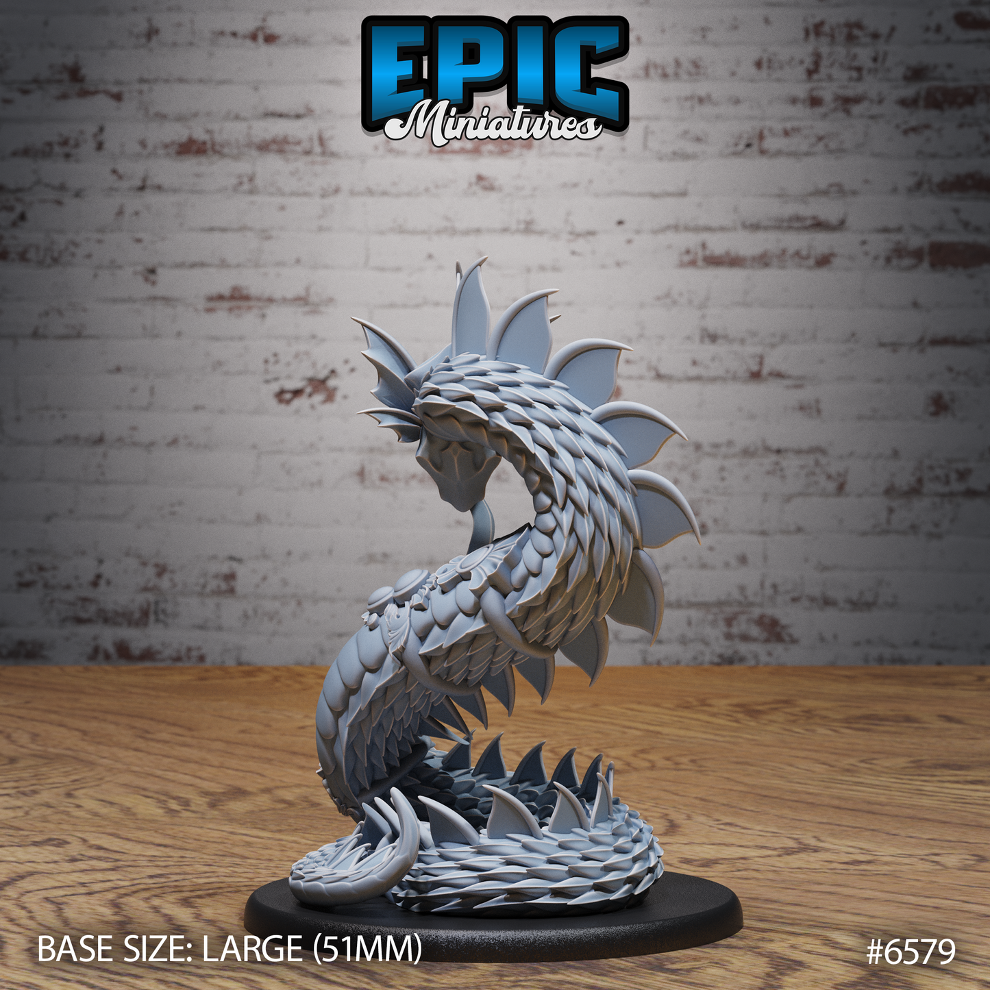 Magical Snake | Enchanted Serpentine Guardian | Resin Tabletop RPG Figure | 51mm Base