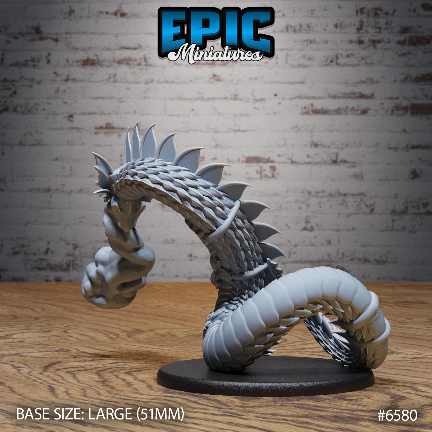 Magical Snake | Enchanted Serpentine Guardian | Resin Tabletop RPG Figure | 51mm Base