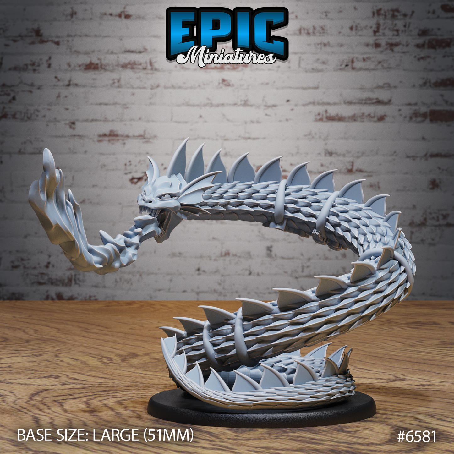 Magical Snake | Enchanted Serpentine Guardian | Resin Tabletop RPG Figure | 51mm Base