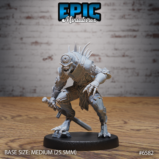 Nothic Knight | Aberrant Cursed Guardian | Resin Tabletop RPG Figure | 25mm Base