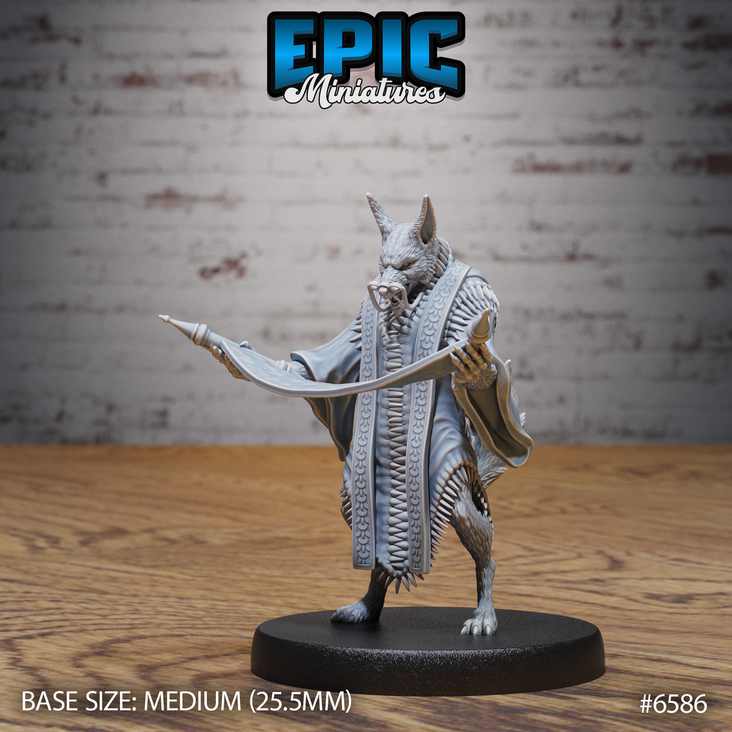 Arcanaloth | Yugoloth Arcane Scribe | Resin Tabletop RPG Figure | 25mm Base
