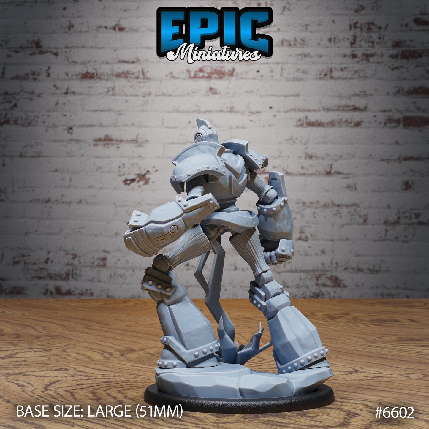Shield Guardian | Arcane Construct Protector | Resin Tabletop RPG Figure | 51mm Base