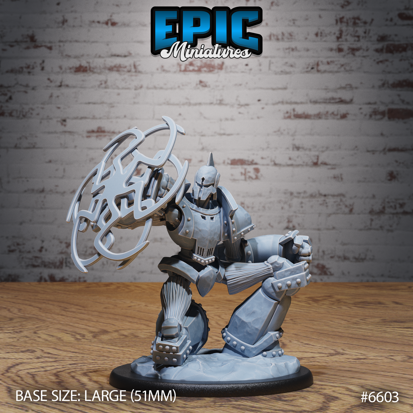 Shield Guardian | Arcane Construct Protector | Resin Tabletop RPG Figure | 51mm Base