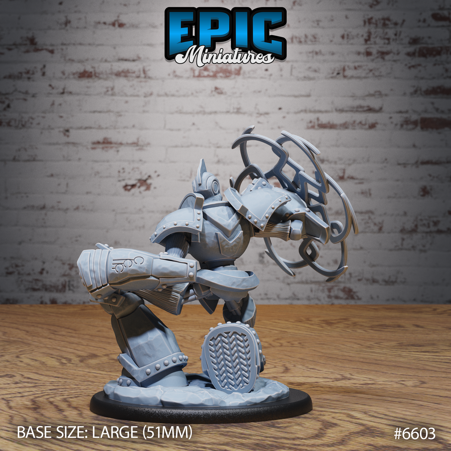 Shield Guardian | Arcane Construct Protector | Resin Tabletop RPG Figure | 51mm Base