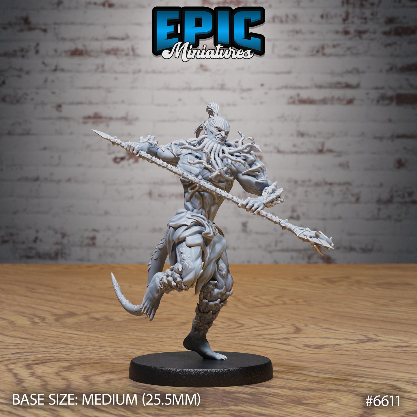 Bearded Devil DND Miniature TTRPG Resin Figure 25mm Base