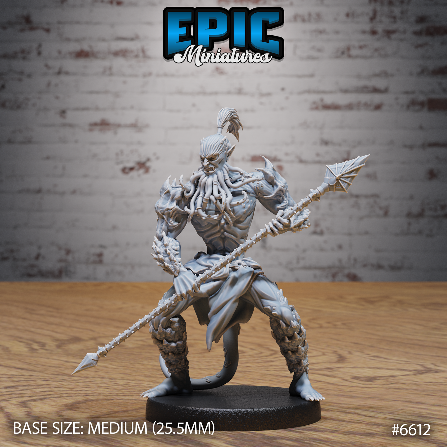Bearded Devil DND Miniature TTRPG Resin Figure 25mm Base