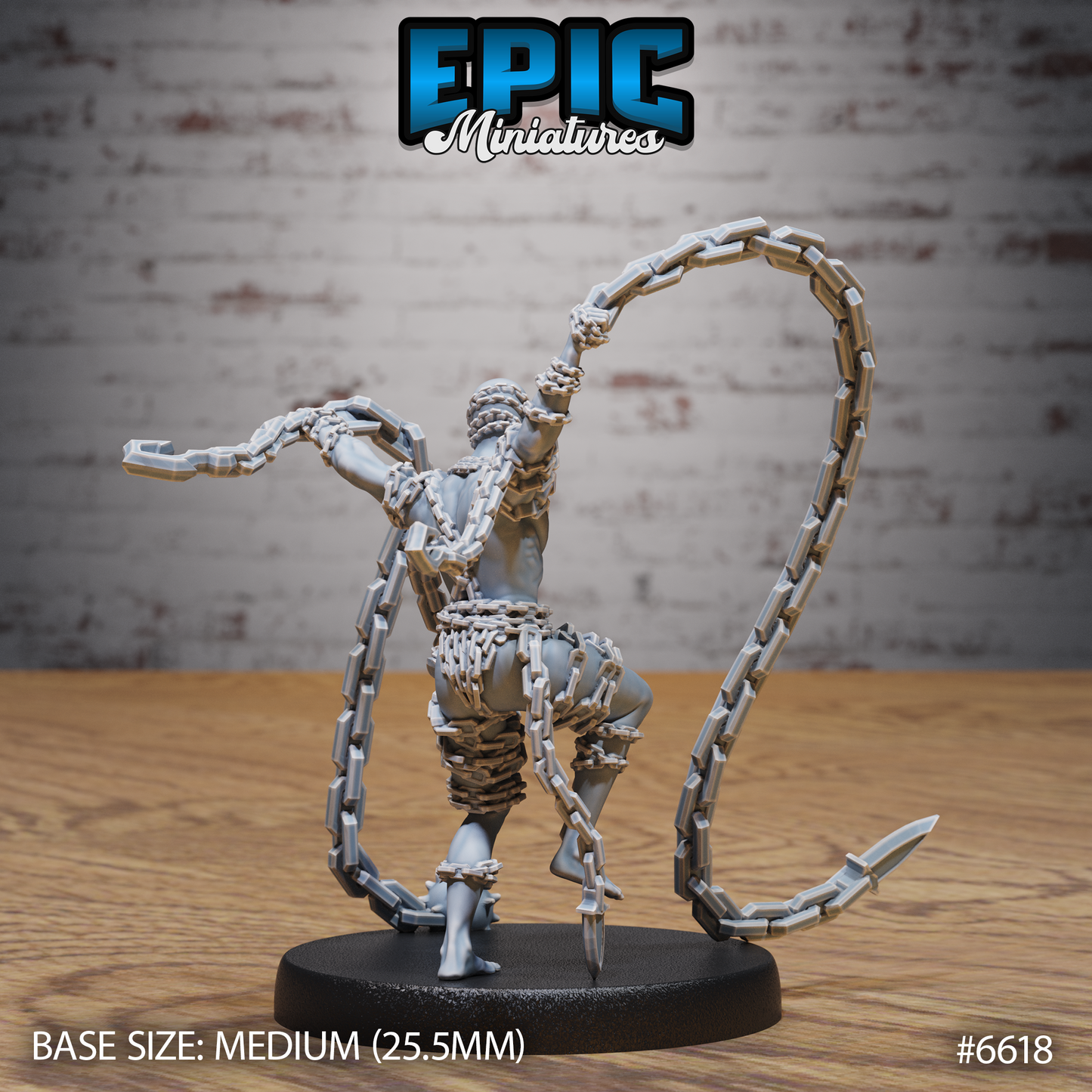Chain Devil Devil DND Miniature TTRPG Resin Figure 25mm Base