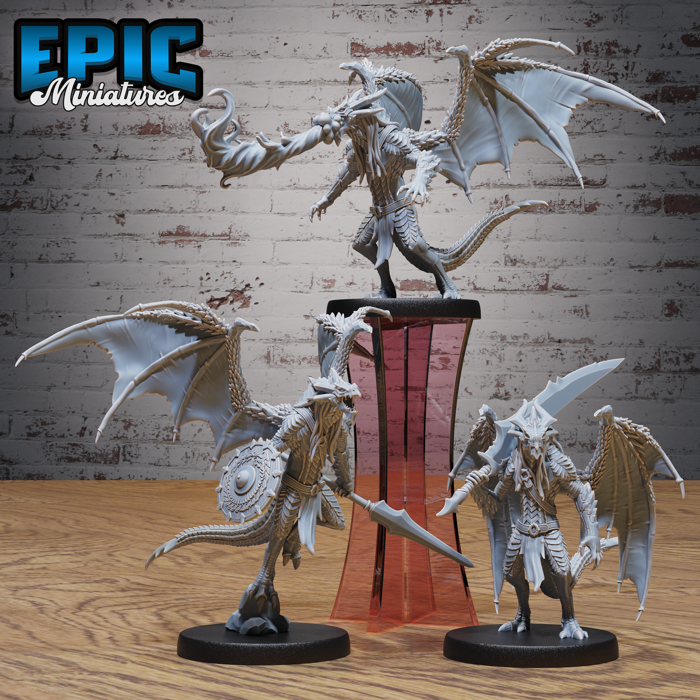 Draconic Obsidian Demon Dragon Demon DND Miniature TTRPG Resin Figure 25mm Base