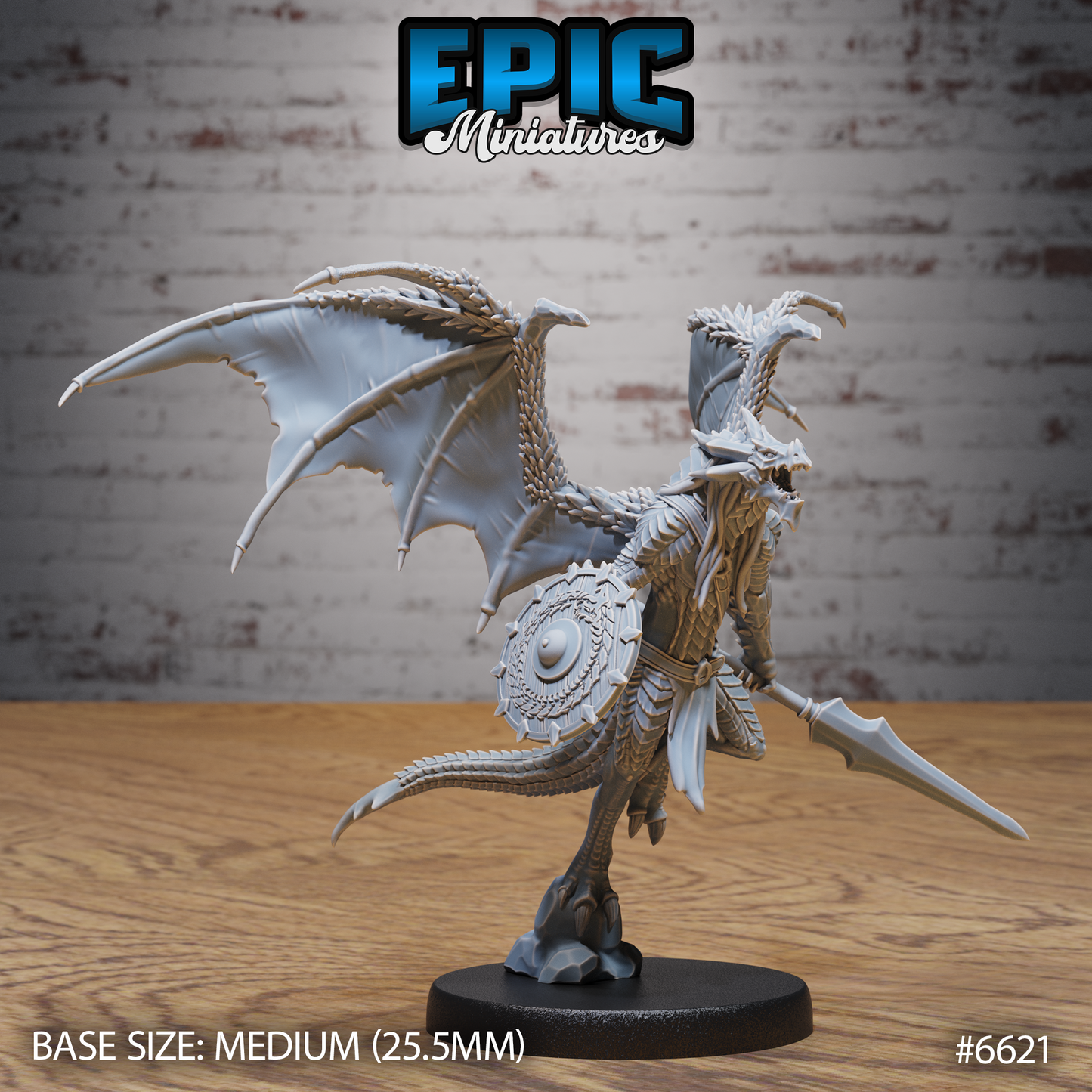 Draconic Obsidian Demon Dragon Demon DND Miniature TTRPG Resin Figure 25mm Base