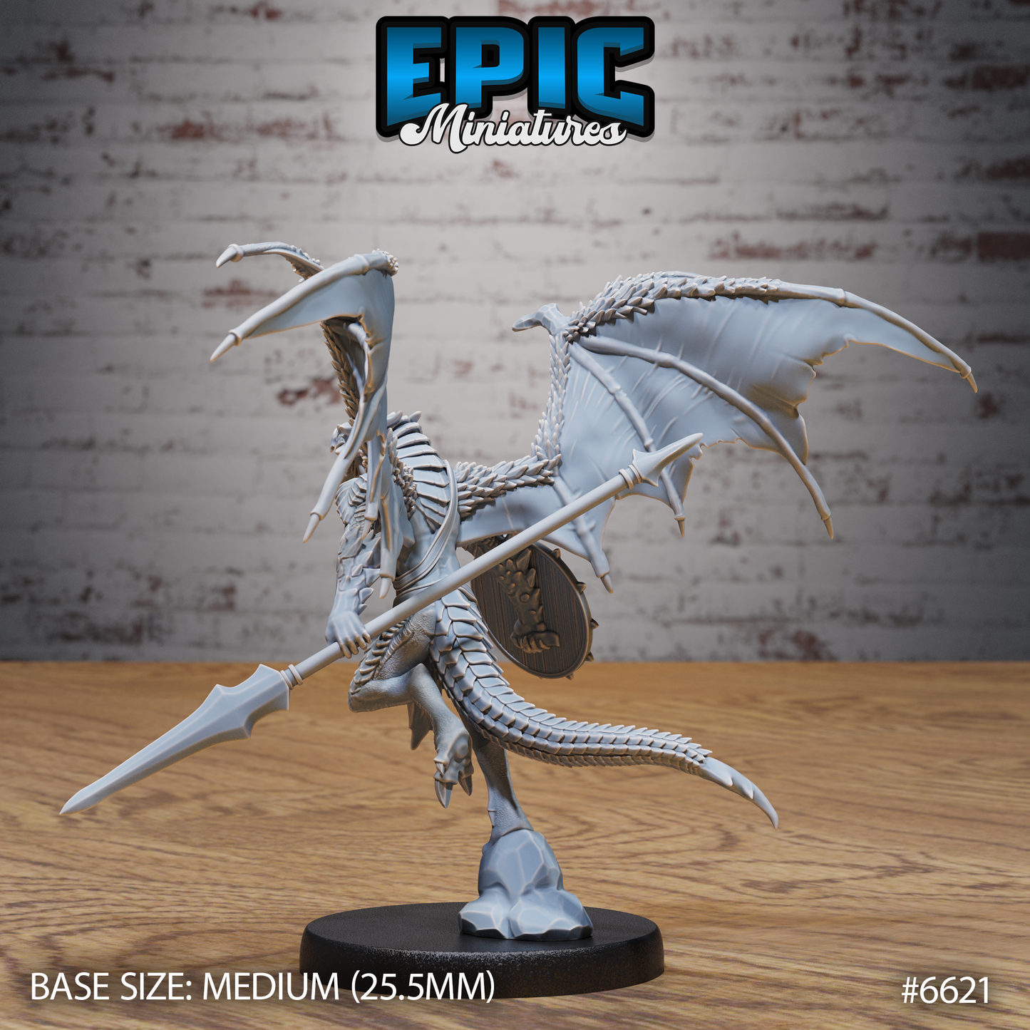 Draconic Obsidian Demon Dragon Demon DND Miniature TTRPG Resin Figure 25mm Base
