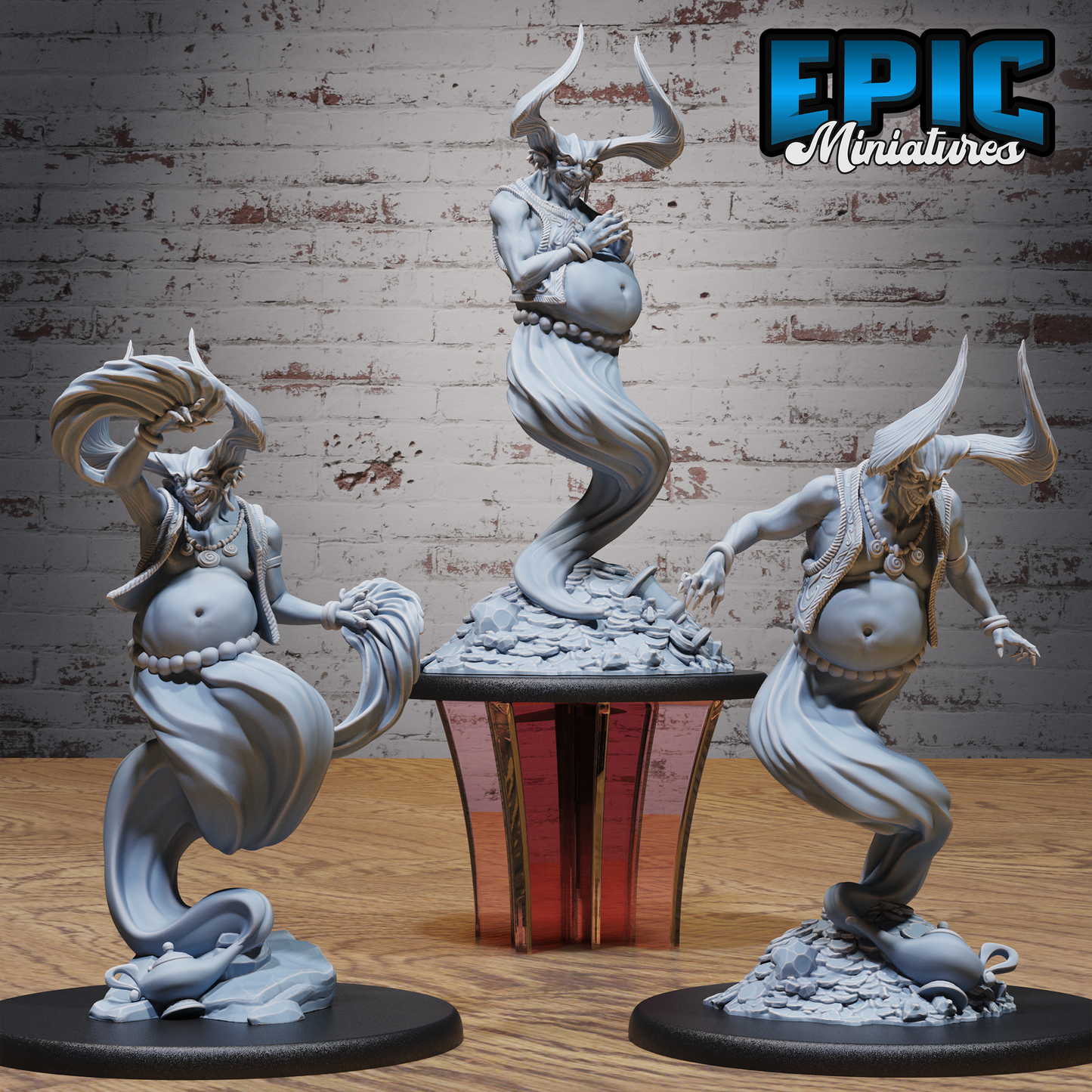 Mammon Djinni Genie DND Miniature TTRPG Resin Figure 50mm Base
