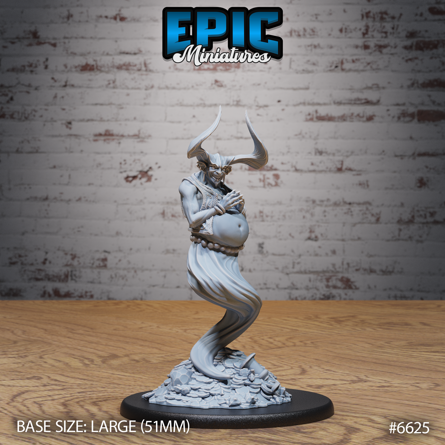 Mammon Djinni Genie DND Miniature TTRPG Resin Figure 50mm Base