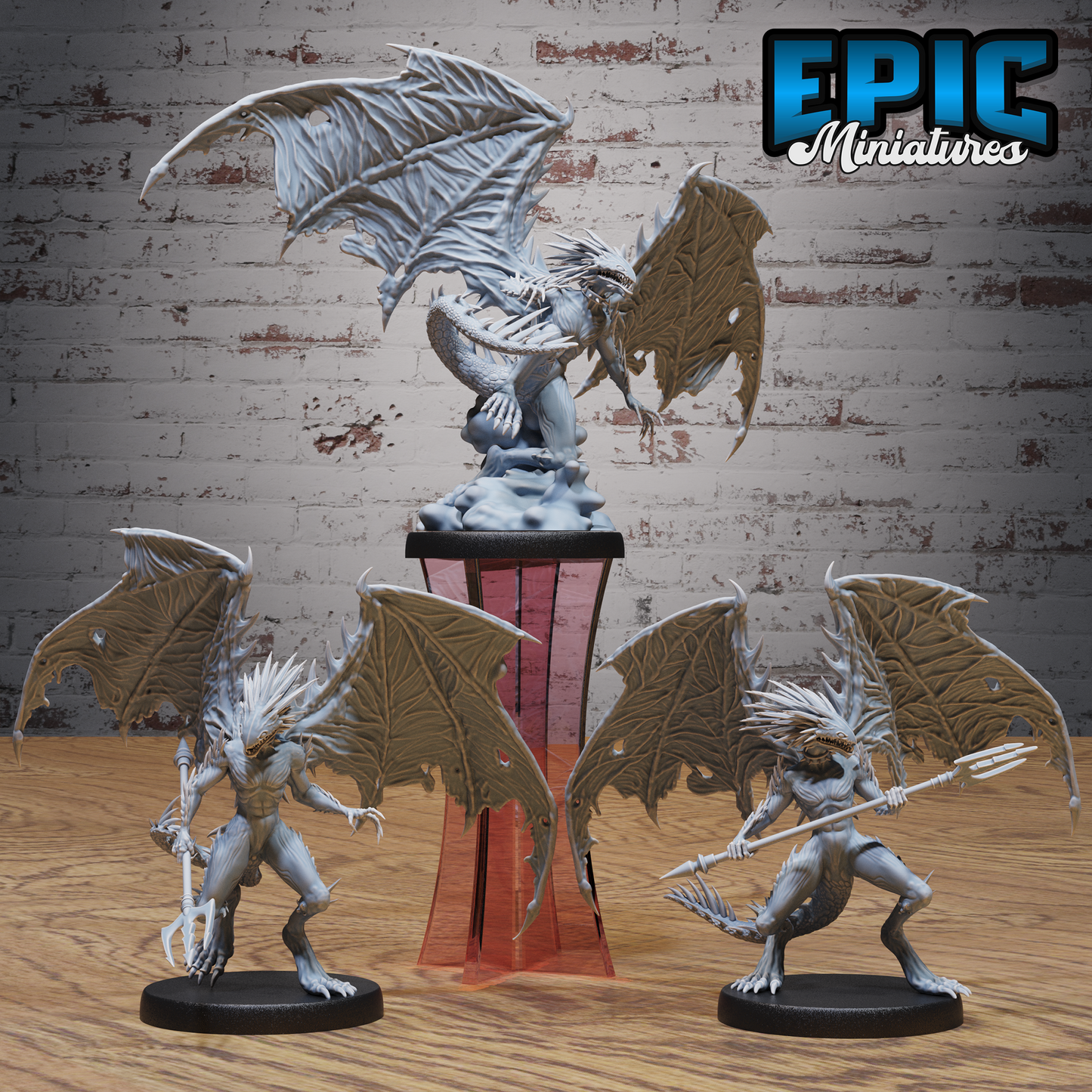 Spined Devil Devil DND Miniature TTRPG Resin Figure 25mm Base
