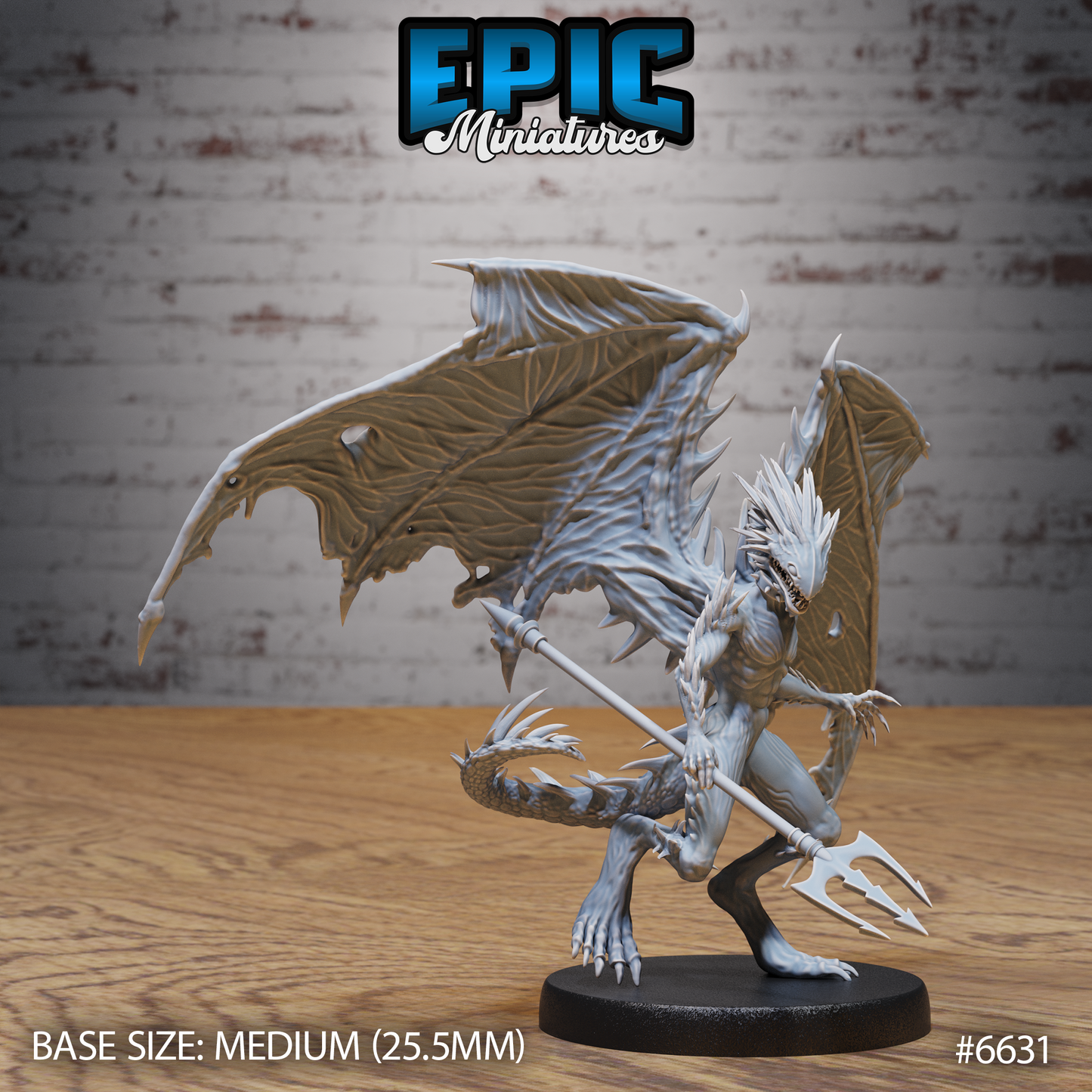 Spined Devil Devil DND Miniature TTRPG Resin Figure 25mm Base