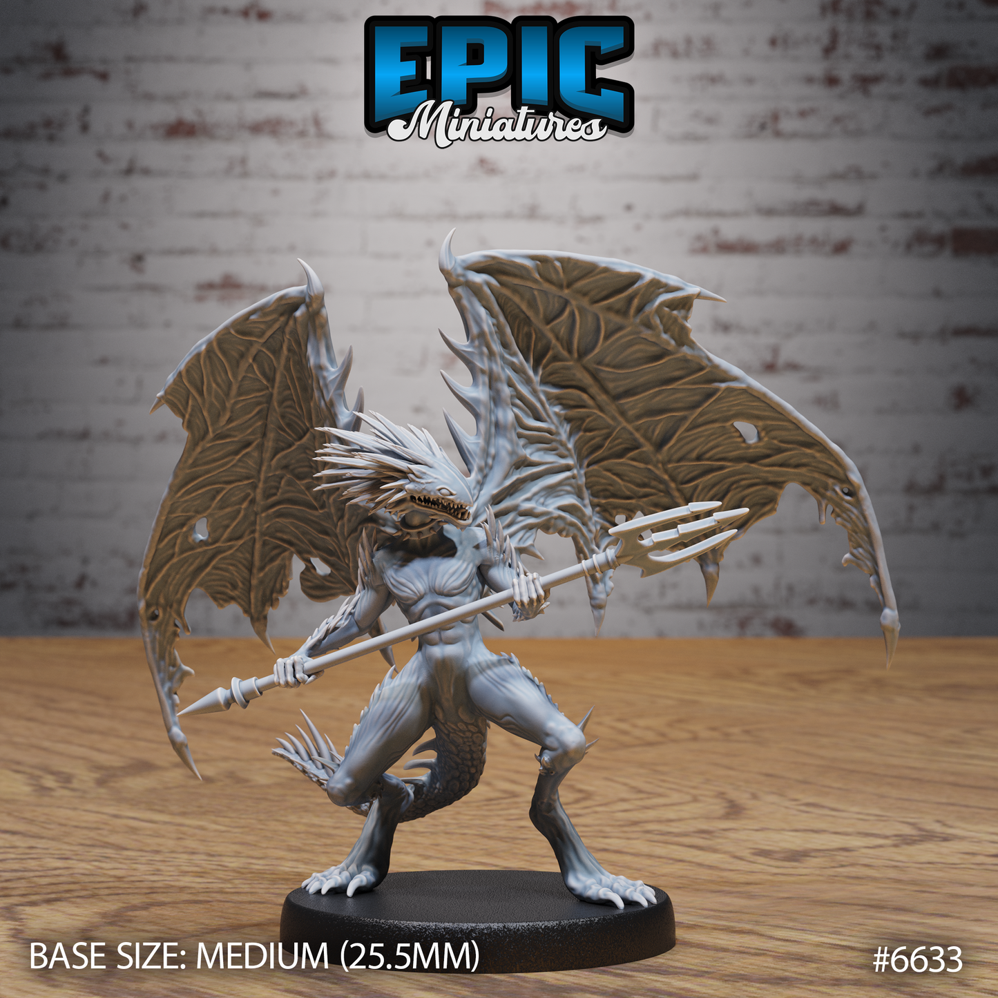 Spined Devil Devil DND Miniature TTRPG Resin Figure 25mm Base