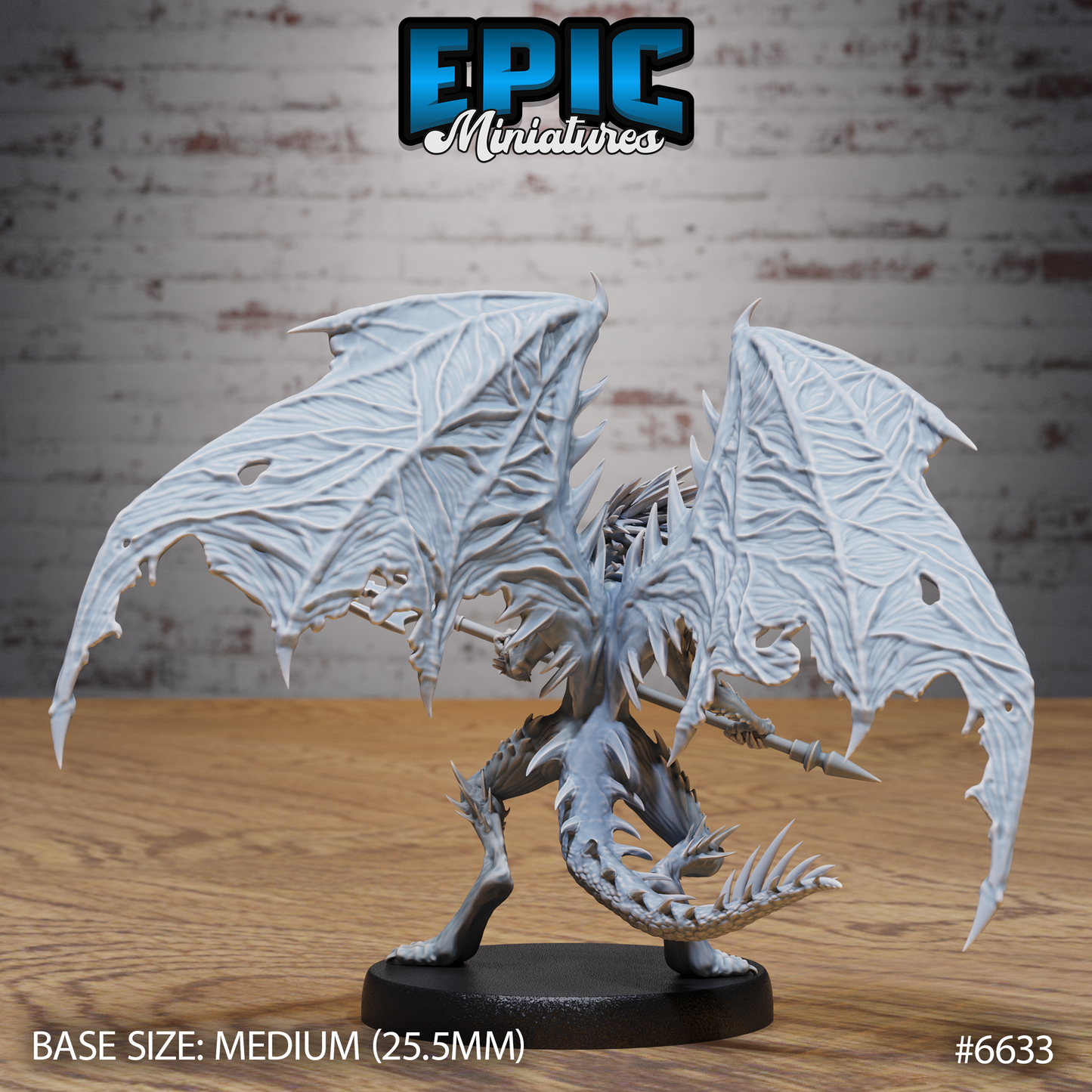 Spined Devil Devil DND Miniature TTRPG Resin Figure 25mm Base