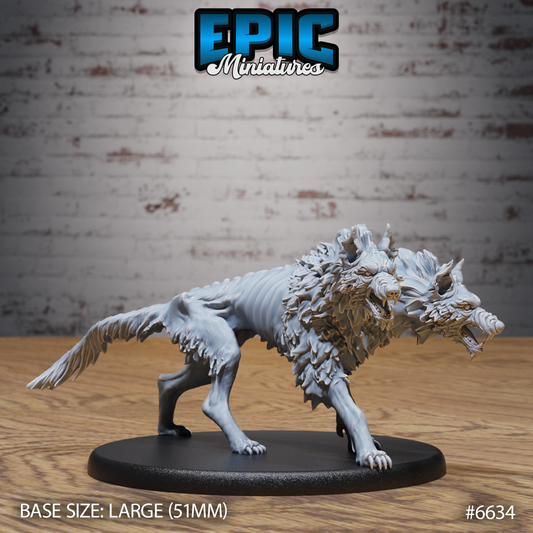 Summoned Death Dog Undead Beast DND Miniature TTRPG Resin Figure 51mm Base