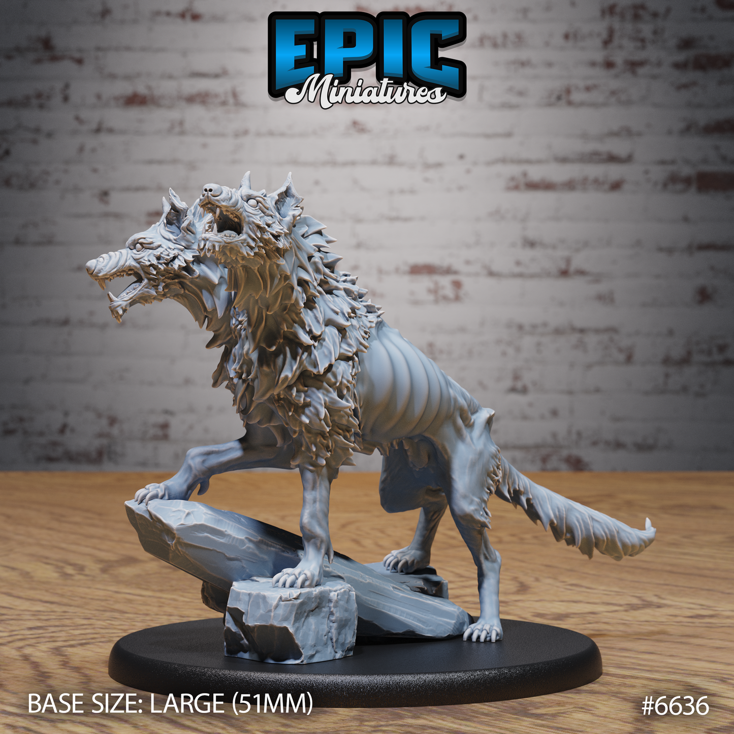 Summoned Death Dog Undead Beast DND Miniature TTRPG Resin Figure 51mm Base