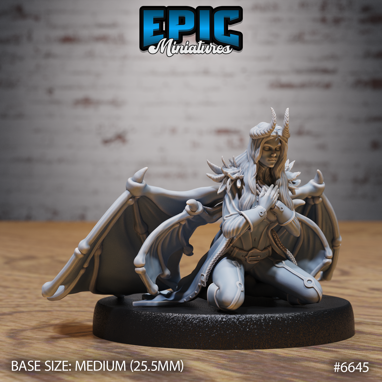 Fallen Angel Dark Celestial Warrior DND Miniature TTRPG Resin Figure 25mm Base