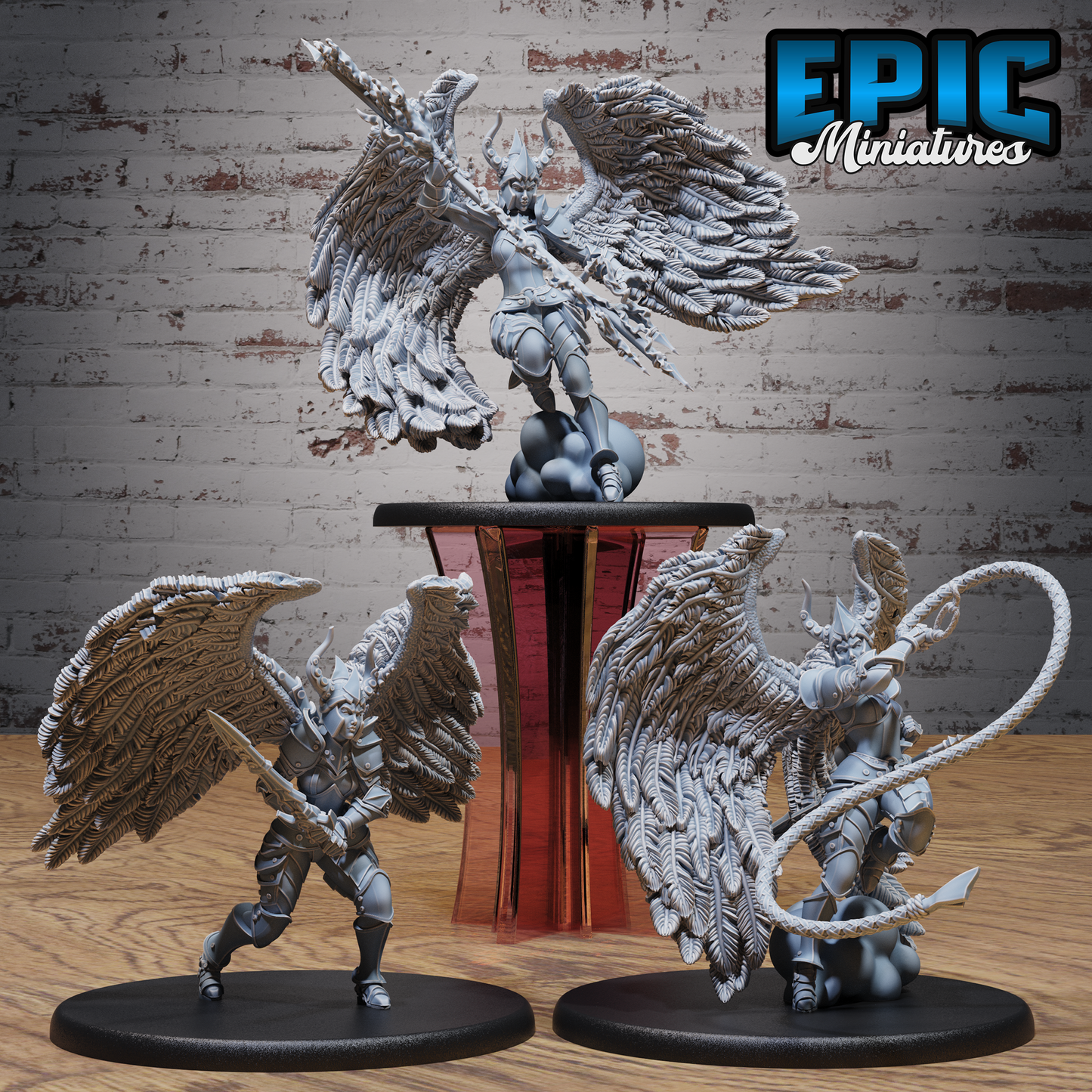 Erinyes Devil DND Miniature TTRPG Resin Figure 51mm Base