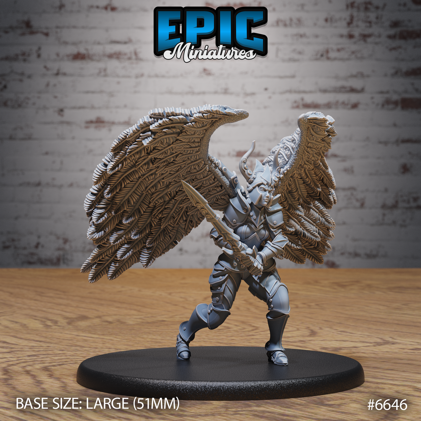 Erinyes Devil DND Miniature TTRPG Resin Figure 51mm Base