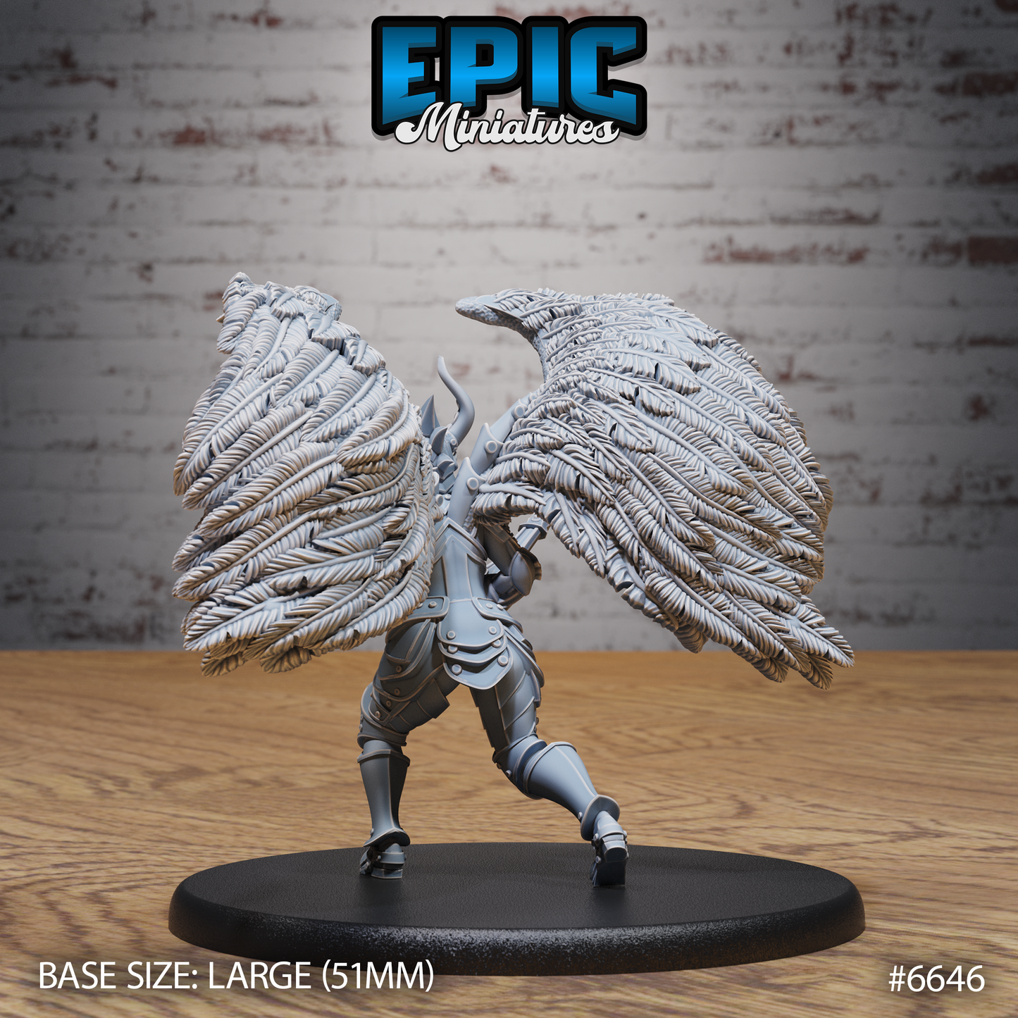 Erinyes Devil DND Miniature TTRPG Resin Figure 51mm Base