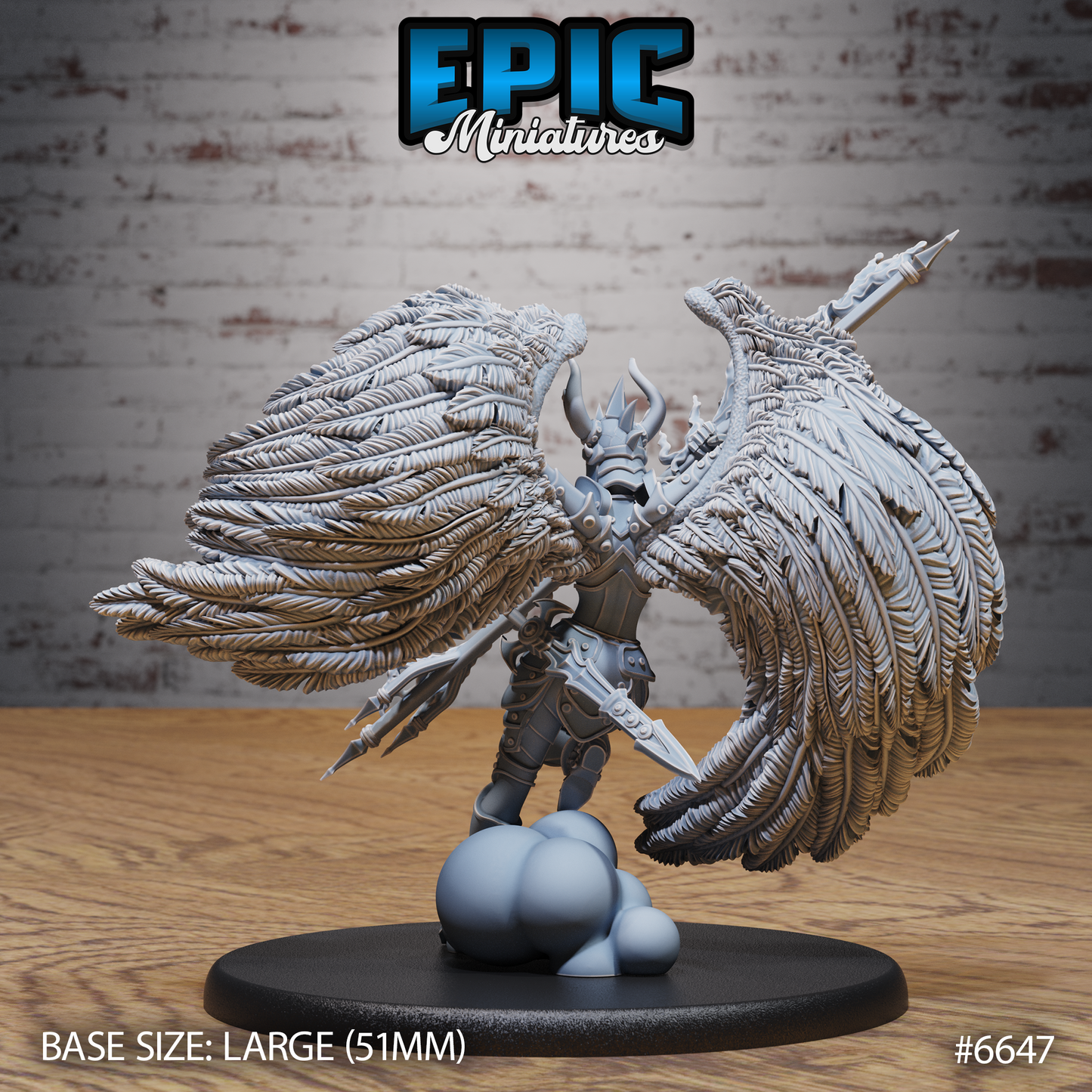 Erinyes Devil DND Miniature TTRPG Resin Figure 51mm Base