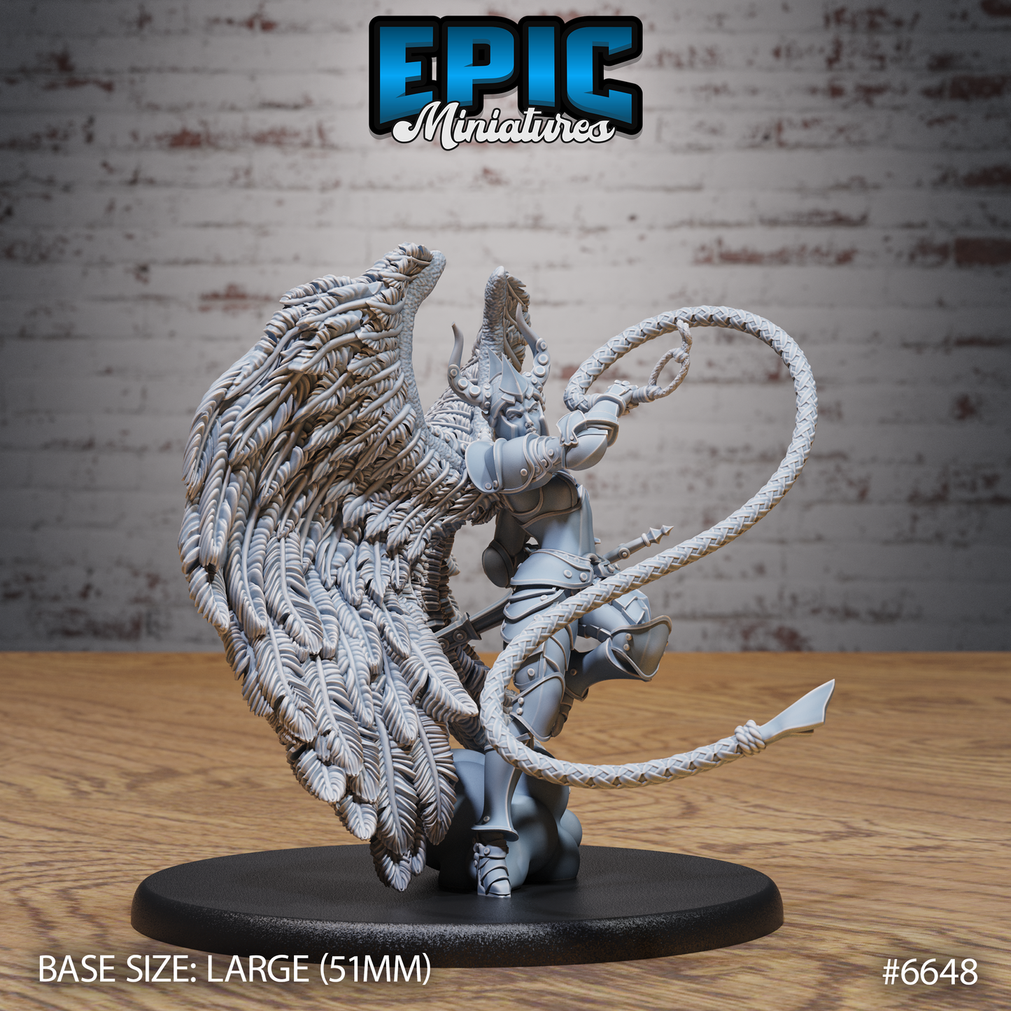 Erinyes Devil DND Miniature TTRPG Resin Figure 51mm Base
