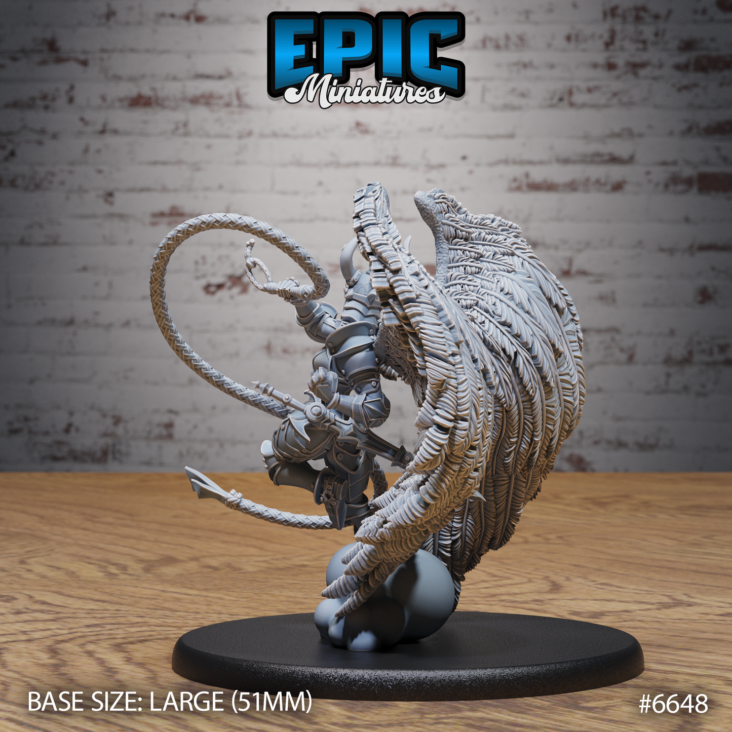 Erinyes Devil DND Miniature TTRPG Resin Figure 51mm Base