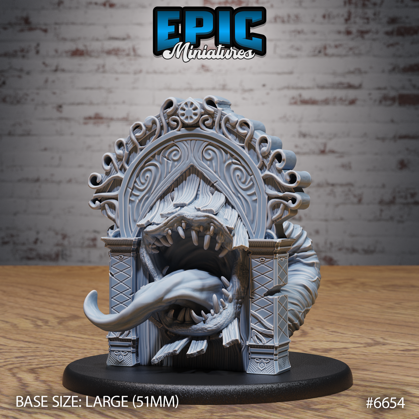 Door Mimic DND Miniature TTRPG Resin Figure 51mm Base