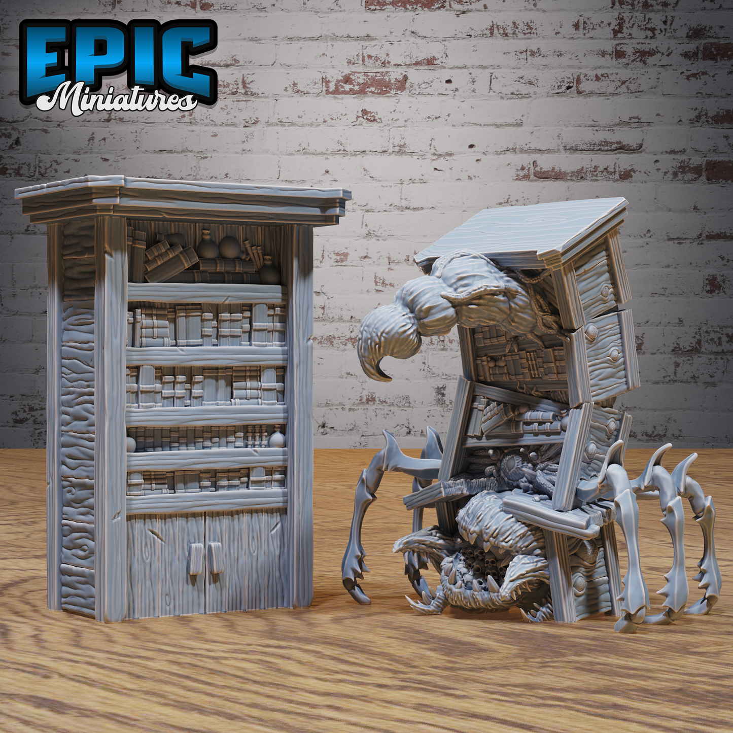 Mimic Wardrobe DND Miniature TTRPG Resin Figure 51mm Base