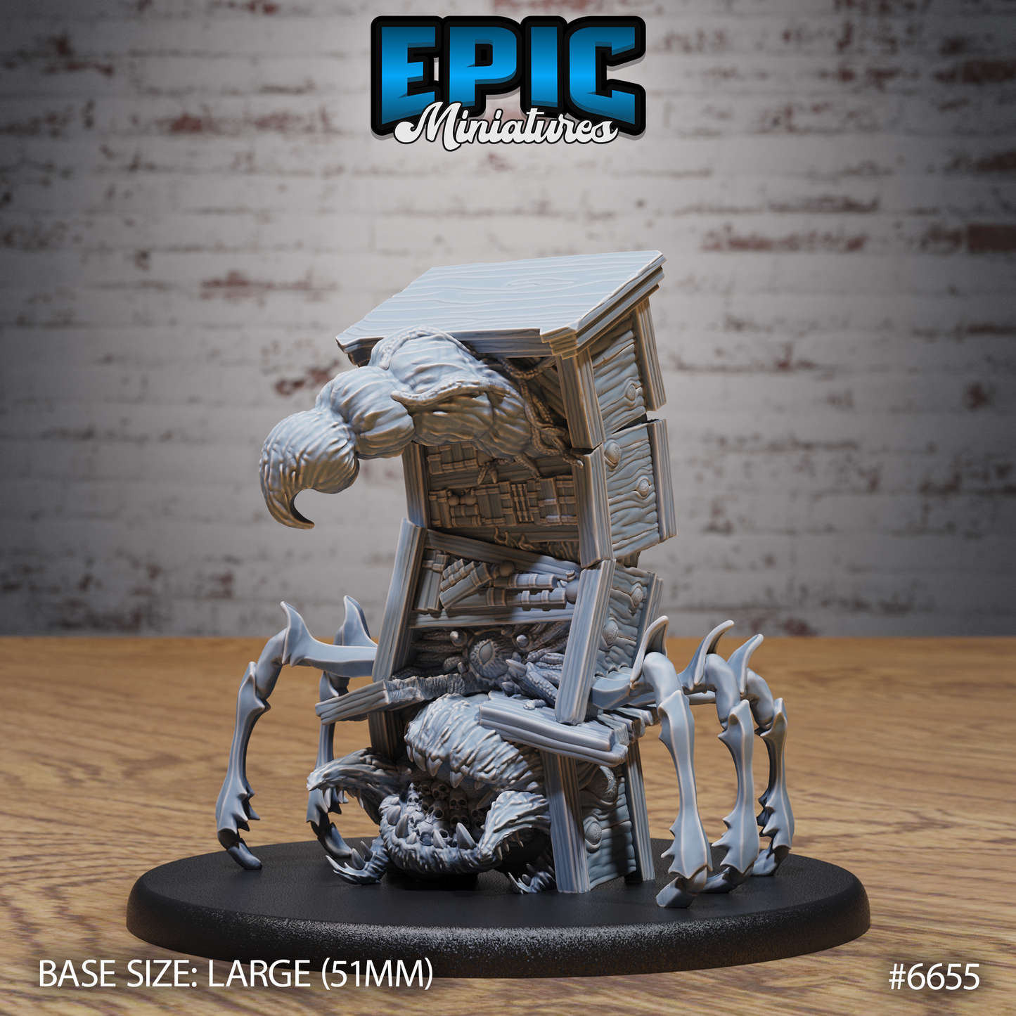 Mimic Wardrobe DND Miniature TTRPG Resin Figure 51mm Base