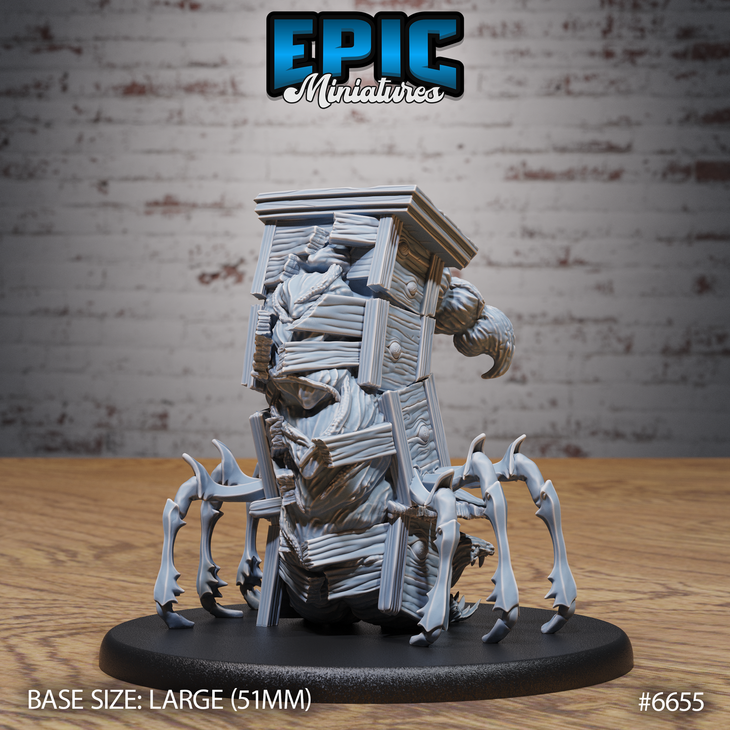 Mimic Wardrobe DND Miniature TTRPG Resin Figure 51mm Base