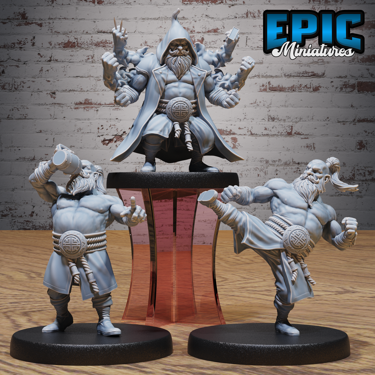 Dwarf Monk DND Miniature TTRPG Resin Figure 25mm Base