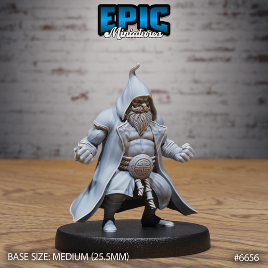 Dwarf Monk DND Miniature TTRPG Resin Figure 25mm Base