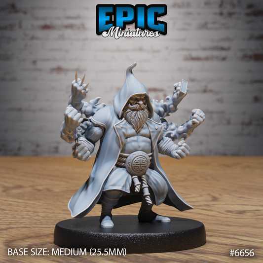 Dwarf Monk DND Miniature TTRPG Resin Figure 25mm Base