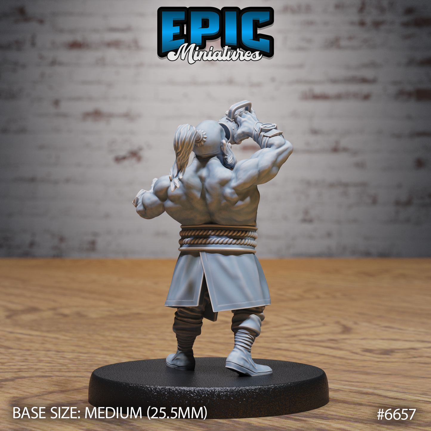Dwarf Monk DND Miniature TTRPG Resin Figure 25mm Base