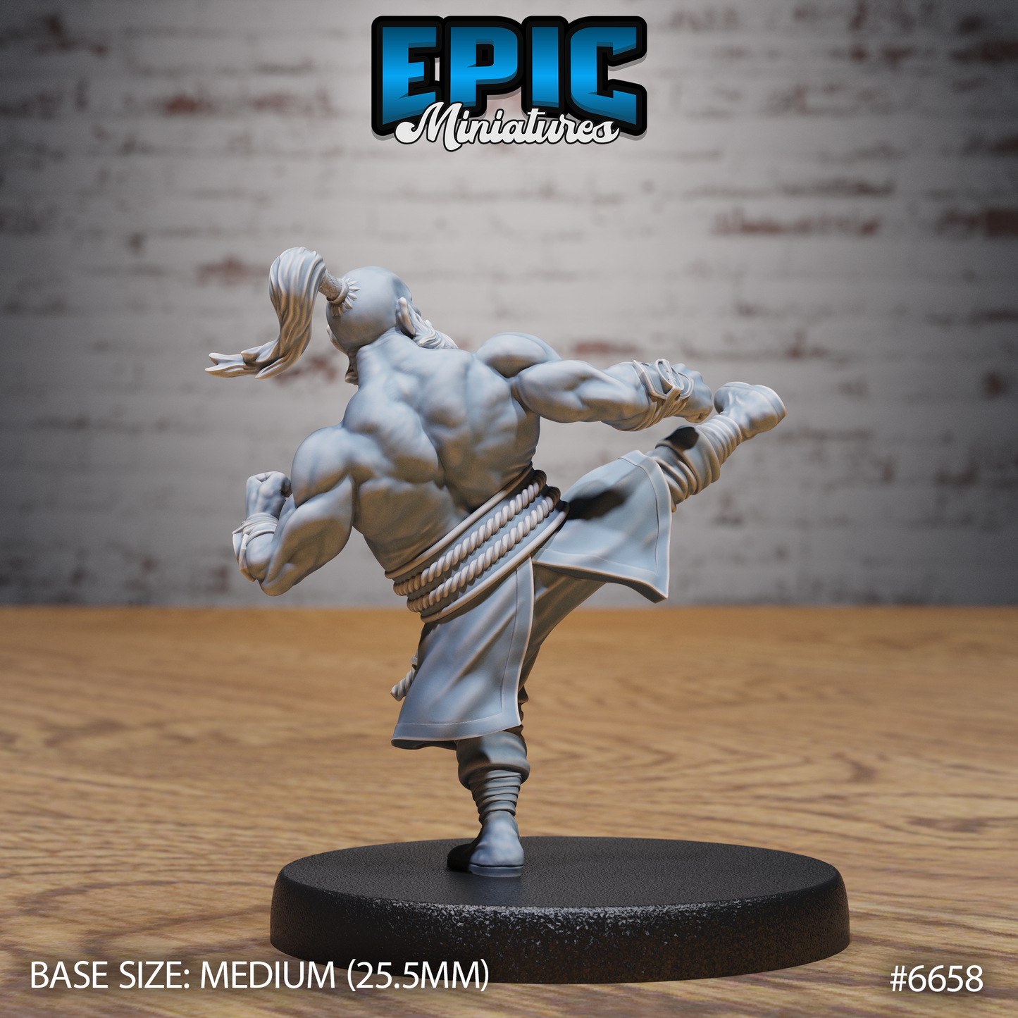 Dwarf Monk DND Miniature TTRPG Resin Figure 25mm Base