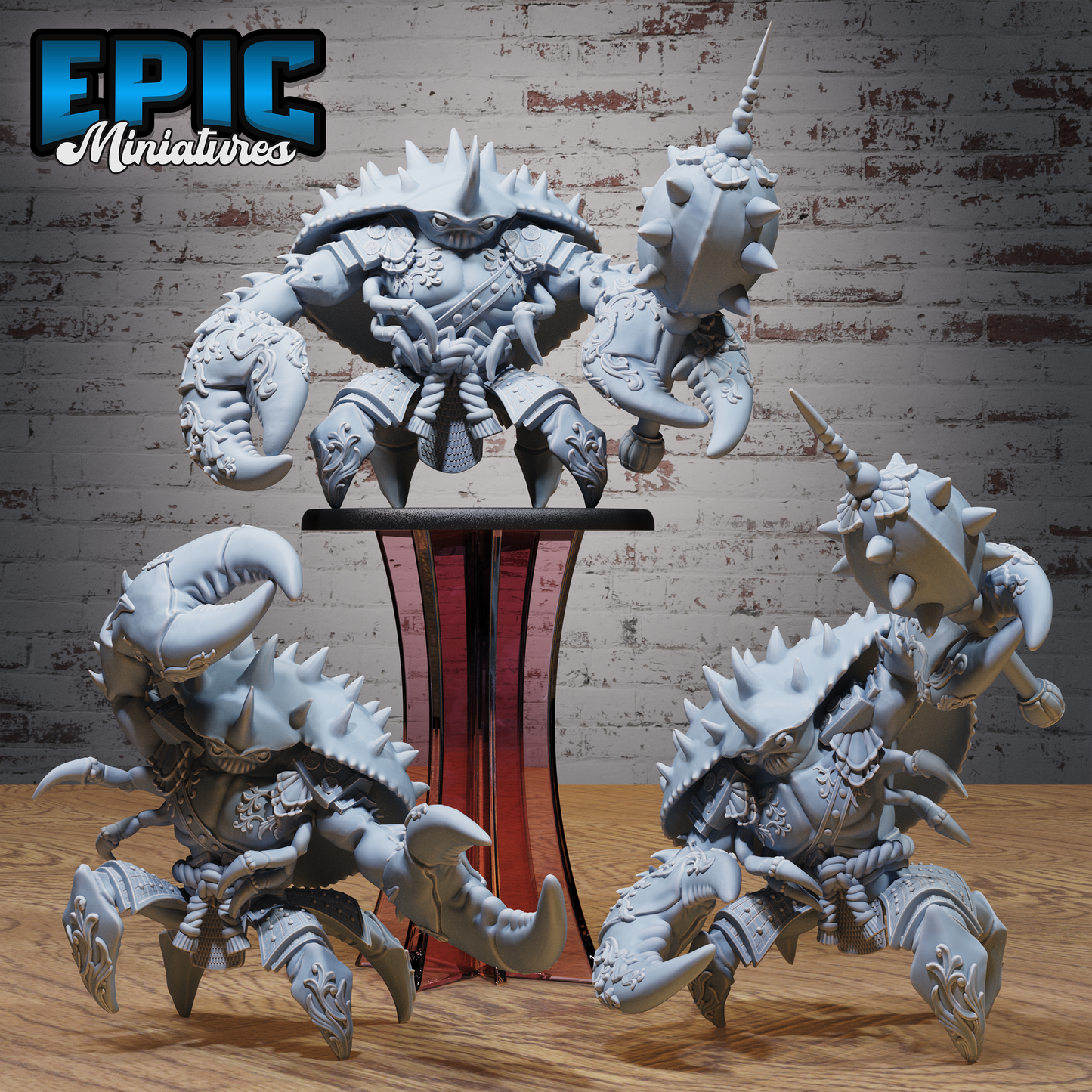 Samucrab Samurai Crab DND Miniature TTRPG Resin Figure 50mm Base