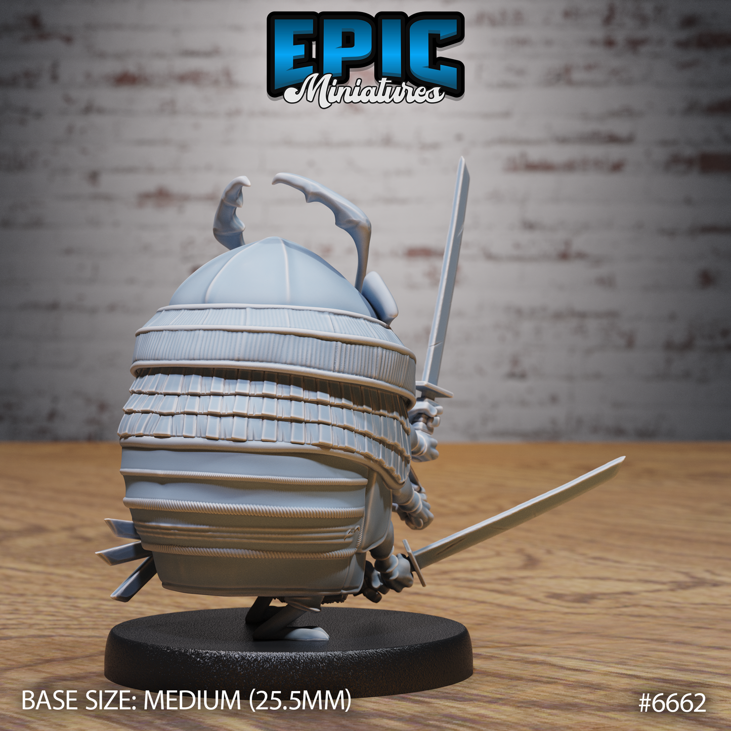 Bug Samurai DND Miniature TTRPG Resin Figure 25mm Base
