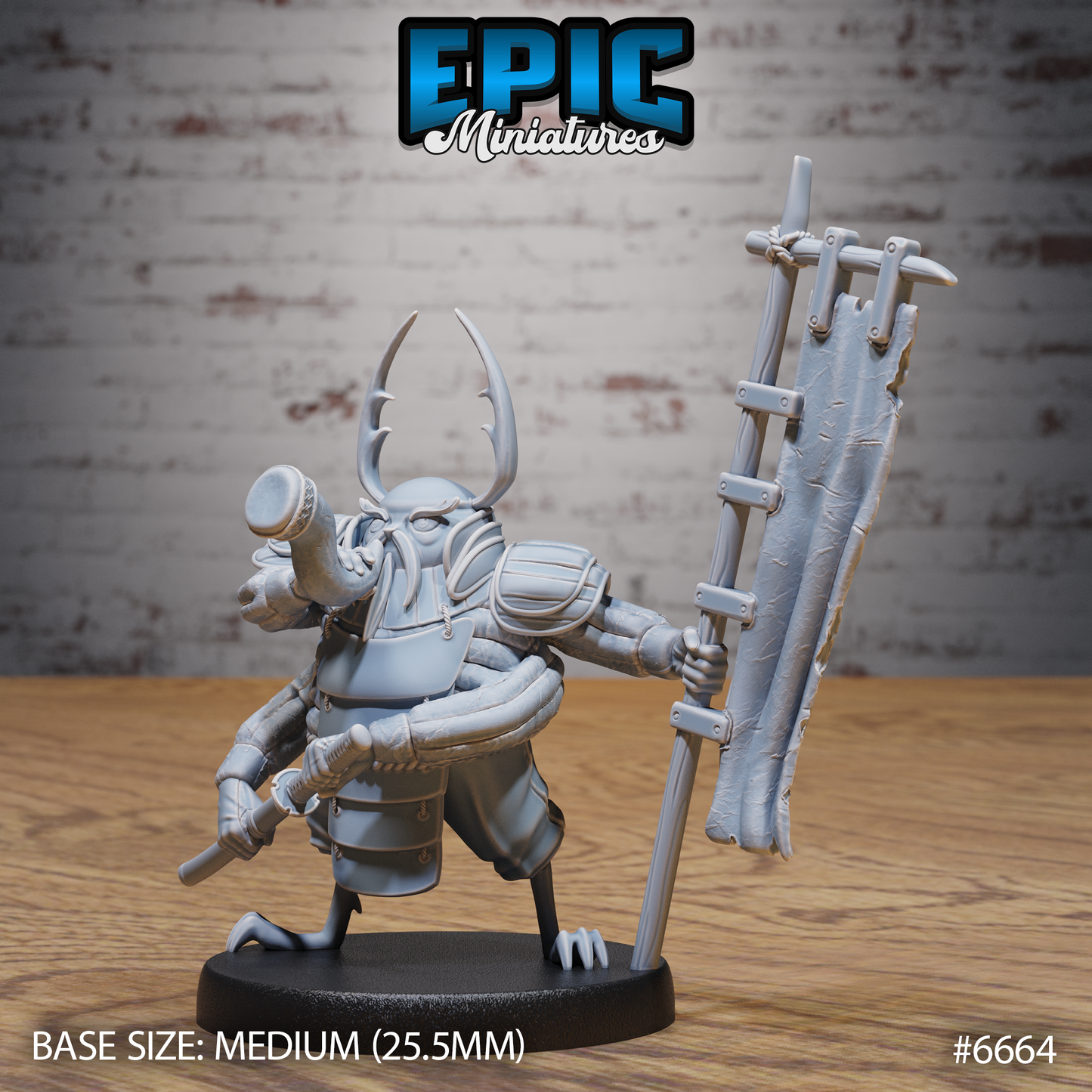 Bug Samurai DND Miniature TTRPG Resin Figure 25mm Base
