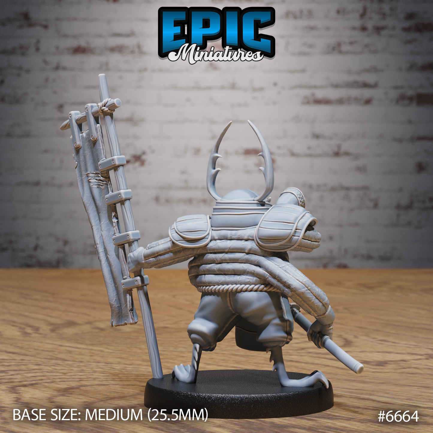 Bug Samurai DND Miniature TTRPG Resin Figure 25mm Base