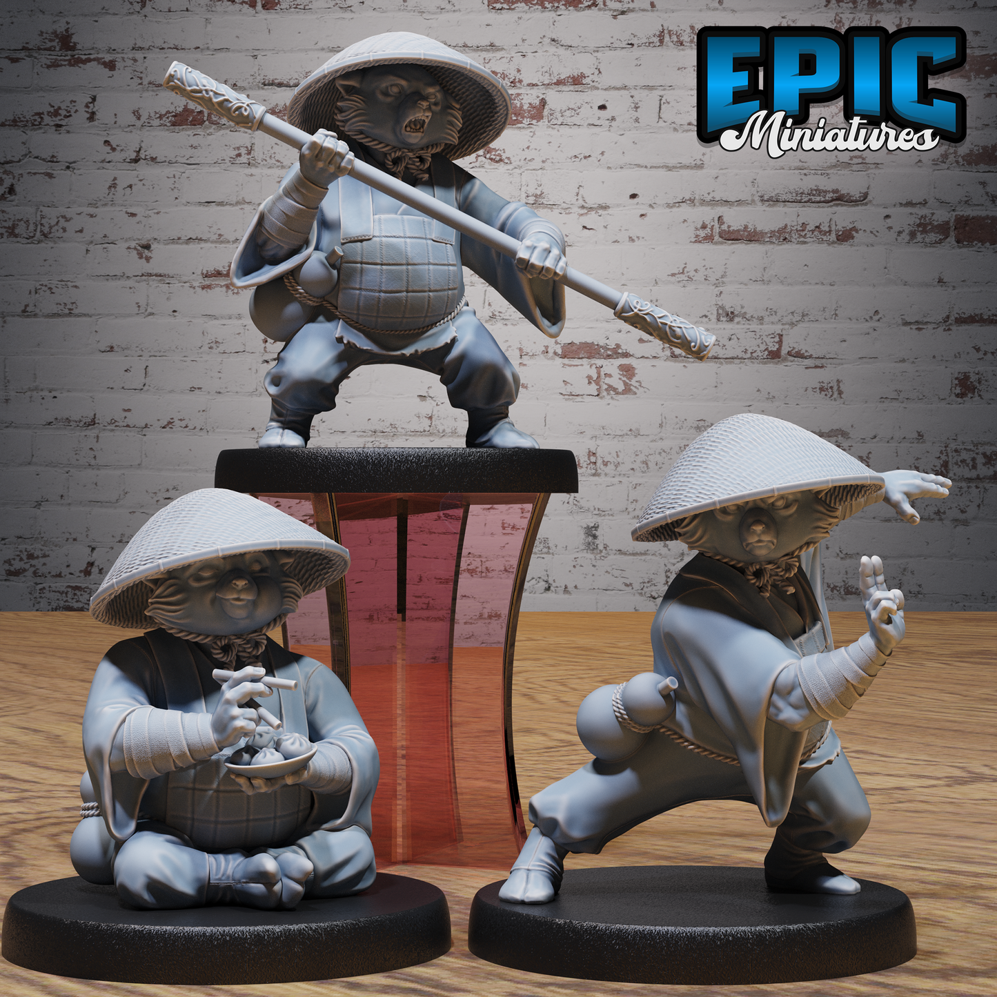Red Panda Monk DND Miniature TTRPG Resin Figure 25mm Base