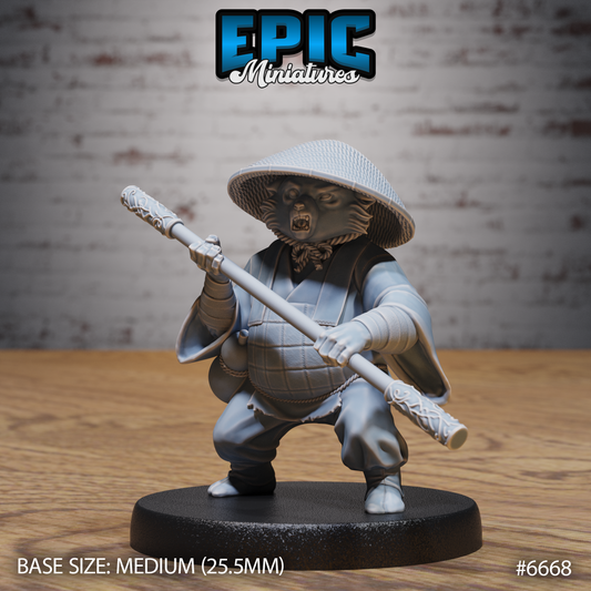 Red Panda Monk DND Miniature TTRPG Resin Figure 25mm Base